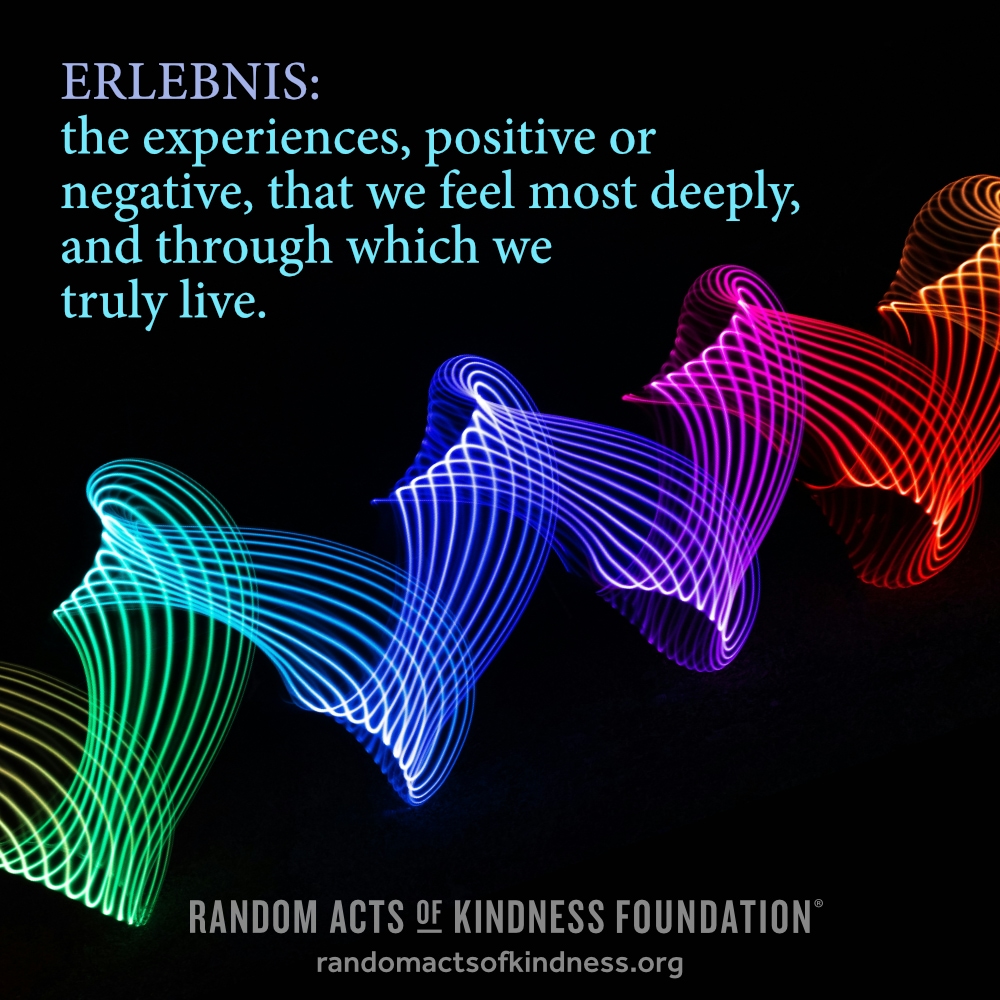 Erlebnis: the experiences, positive or negative, that we feel most deeply, and through which we truly live.