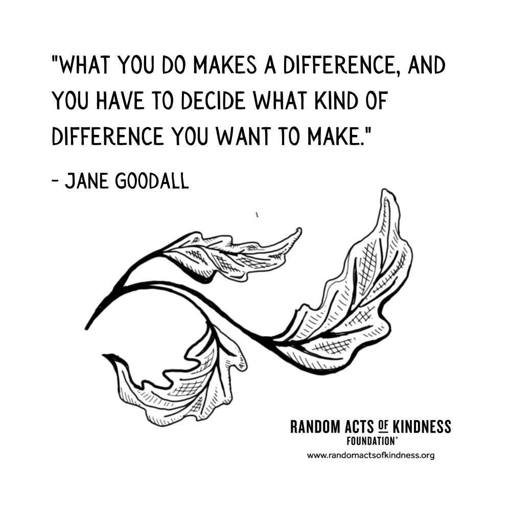 Quotation: What you do makes a difference, and you have to decide what kind of difference you want to make Jane Goodall 