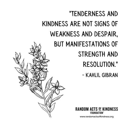 Tenderness and kindness are not signs of weakness and despair, but manifestations of strength and resolution. Kahlil Gibran