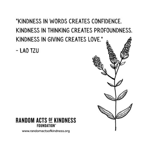 Kindness in words creates confidence. Kindness in thinking creates profoundness. Kindness in giving creates love —Lao Tzu
