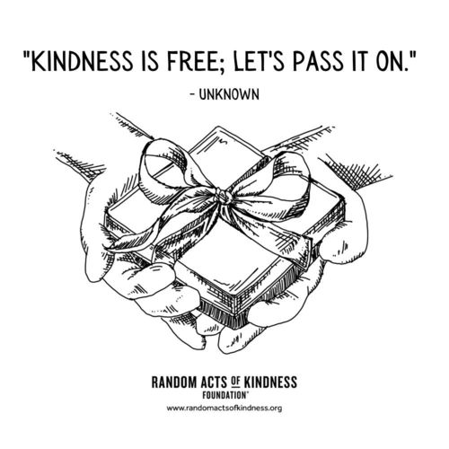 Kindness is free; let's pass it on Unknown